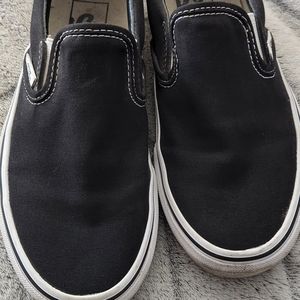 Black Slip On Vans Sz. 4 Kids